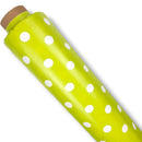 Lime Green Spot Vinyl Tablecloth Roll 20 Metres x 140cm Full Roll