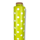 Lime Green Spot Vinyl Tablecloth Roll 20 Metres x 140cm Full Roll