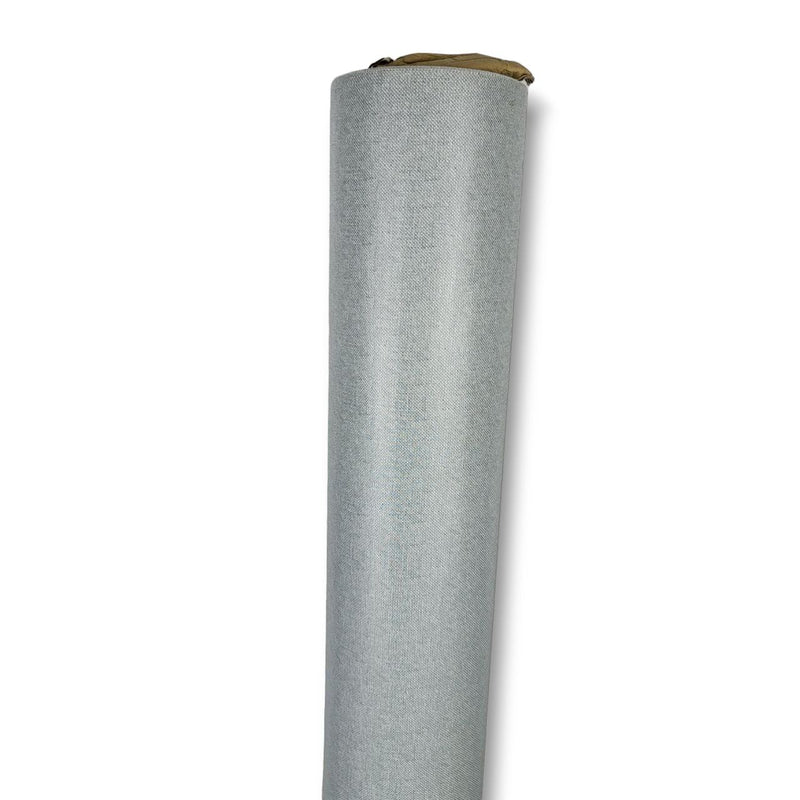 Plain Grey Linen Look PVC Vinyl Tablecloth Roll 20 Metres x 140cm Full Roll