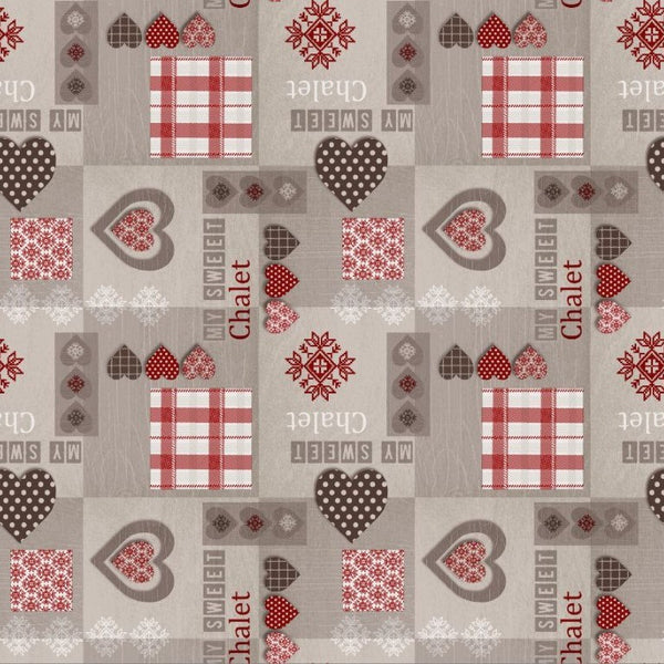 Table Protector My Sweet Chalet Red 140cm wide Heat Resistant