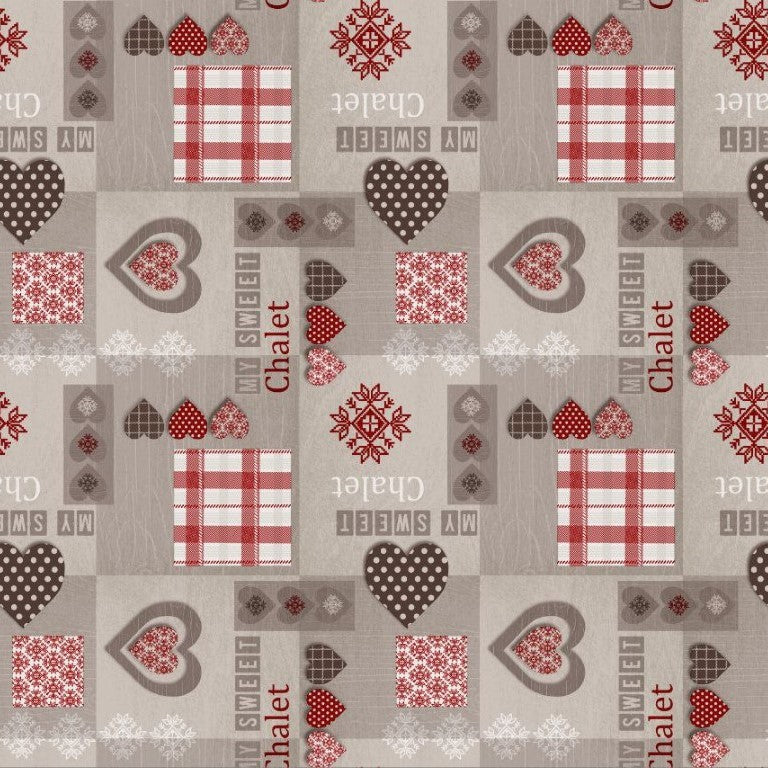 Table Protector My Sweet Chalet Red 140cm wide Heat Resistant