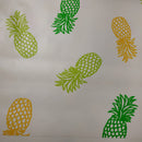 Pineapple Green on White vinyl tablecloth 90cm x 140cm-Warehouse Clearance