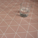 Pink Geometric Triangle PVC Tablecloth 20 Metres Roll