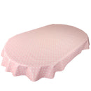 Oval Pink Polka Dotty  Wipe Clean PVC Vinyl Tablecloth  250cm x 140cm