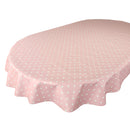 Oval Pink Polka Dotty  Wipe Clean PVC Vinyl Tablecloth  180cm x 140cm