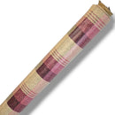Plum Fuchsia and Beige Check PVC Vinyl Tablecloth 7.8 Metres x 140cm