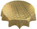 Poinsettia Precious Gold Metallic Lace PVC Vinyl Oilcloth Tablecloth