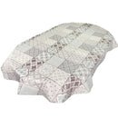 Oval Porto Tiles Grey Duckegg Wipe Clean PVC Vinyl Tablecloth  300cm x 140cm
