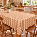 Gingham Check Burnt Orange Cotton Oilcloth Tablecloth