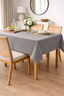 Stamford Linen Look Dove Grey Oilcloth Tablecloth