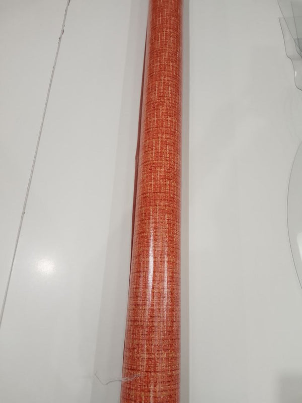 Burnt Orange Linen Effect Cotton Oilcloth Tablecloth 12 Metres x 132cm - Warehouse Clearance