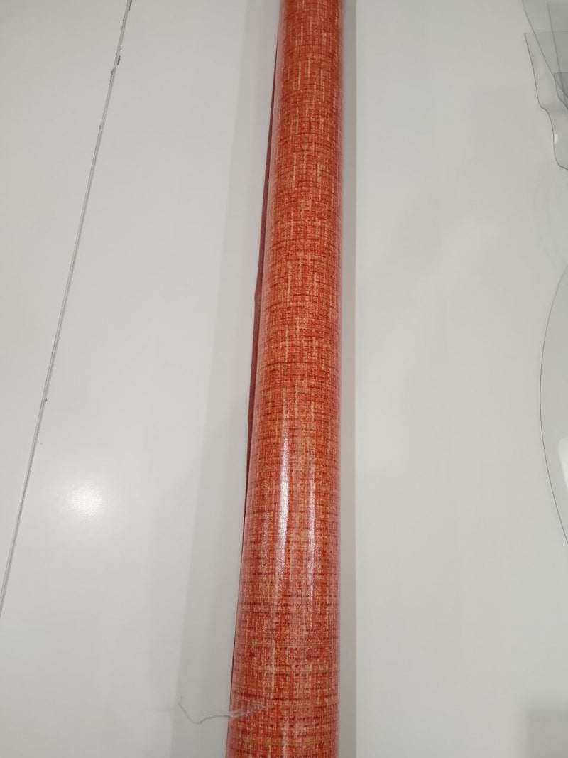 Burnt Orange Linen Effect Cotton Oilcloth Tablecloth 12 Metres x 132cm - Warehouse Clearance