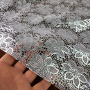 Poinsettia Silver Lace vinyl tablecloth 180cm x 140cm -Warehouse Clearance