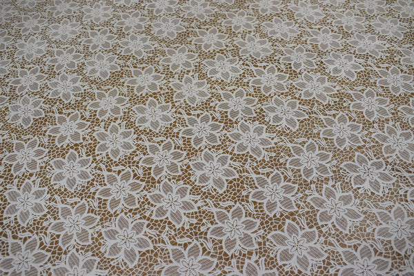 Precious White Lace vinyl tablecloth ROUND 130cm-Warehouse Clearance