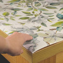 Padded Table Protector with Printed Beautiful Leaves Teal Design - Heat Resistant, Durable, Waterproof, Table Cover for Dining, Kitchen, Indoor and Outdoor Use