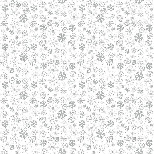 Prestigious Christmas Snowy Snowflake Silver Oilcloth Tablecloth
