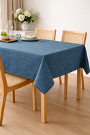 Stamford Linen Look Denim Blue Oilcloth Tablecloth