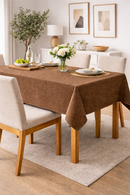 Stamford Linen Look Fawn Oilcloth Tablecloth