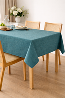 Stamford Linen Look Teal Oilcloth Tablecloth