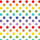 Rainbow Polka Dots Vinyl Oilcloth Tablecloth