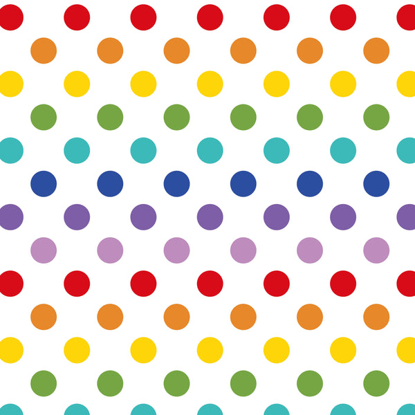 Rainbow Polka Dots Vinyl Oilcloth Tablecloth