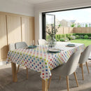 Rainbow Polka Dot Spots Vinyl Tablecloth Roll 20 Metres x 140cm Full Roll