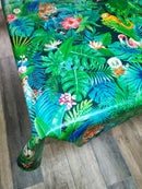 Rainforest Tropical  PVC Vinyl Wipe Clean Tablecloth  220cm x 140cm-grubby on back- Warehouse Clearance