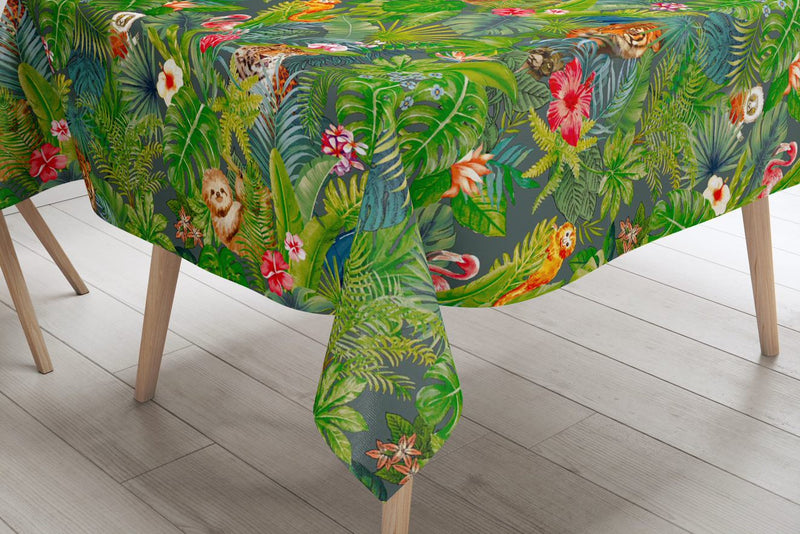 Rainforest Tropical PVC Vinyl Tablecloth Roll 20 Metres x 140cm
