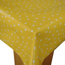 Yellow Random Polka Dot  PVC Vinyl Tablecloth 20 Metres Roll
