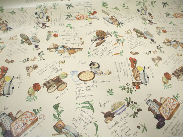 Tuscany Recipe  Multi PVC Vinyl Wipe Clean Tablecloth 100cm x 140cm Warehouse Clearance