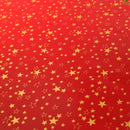 Red and Gold Stars PVC Vinyl Wipe Clean Tablecloth  200cm x 140cm Warehouse Clearance