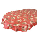 Oval Christmas Pine Cones Red Wipe Clean PVC Vinyl Tablecloth 180cm x 140cm