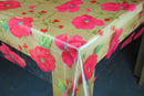 Poppies on Clear pvc vinyl tablecloth 90cm x 140cm Warehouse Clearance