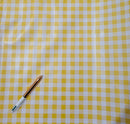 Yellow 12mm Gingham Check Vinyl Tablecloth Roll 20 Metres x 140cm Full Roll