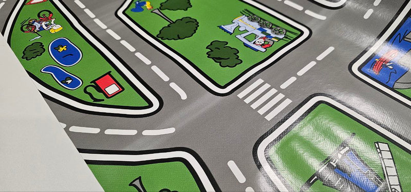 Road Maps Childrens PVC Vinyl Tablecloth Roll 20 Metres x 140cm-Print Faults
