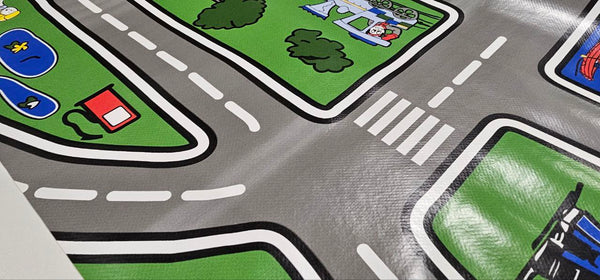 Road Maps Childrens PVC Vinyl Tablecloth Roll 20 Metres x 140cm-Print Faults