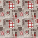 Padded Table Protector with Printed My Sweet Chalet Red Design - Heat Resistant, Durable, Waterproof, Table Cover for Dining, Kitchen, Indoor and Outdoor Use