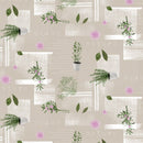 Padded Table Protector with Printed Herb Pots and Leaves Design - Heat Resistant, Durable, Waterproof, Table Cover for Dining, Kitchen, Indoor and Outdoor Use