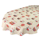 Oval Santa Lapland Cream Wipe Clean PVC Vinyl Tablecloth 300cm x 140cm