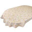 Oval Scandi Reindeer Cream Wipe Clean PVC Vinyl Tablecloth 180cm x 140cm