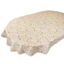 Oval Scandi Reindeer Cream Wipe Clean PVC Vinyl Tablecloth 200cm x 140cm