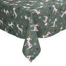 Christmas Scandi Reindeer Green Vinyl Tablecloth Roll 20 Metres x 140cm