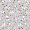 Christmas Scandi Reindeer Silver Grey Vinyl Tablecloth 20 m roll Roll - Misprinted