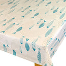 Seaside Fish Teal Tex Vinyl Oilcloth Tablecloth