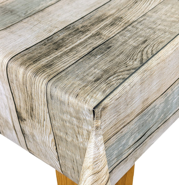 Seaside Wooden Planks PVC Vinyl Wipe Clean Tablecloth  100cm x 140cm Warehouse Clearance