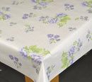 Shabby Flower Lilac PVC Vinyl Wipe Clean Tablecloth  160cm x 140cm Warehouse Clearance