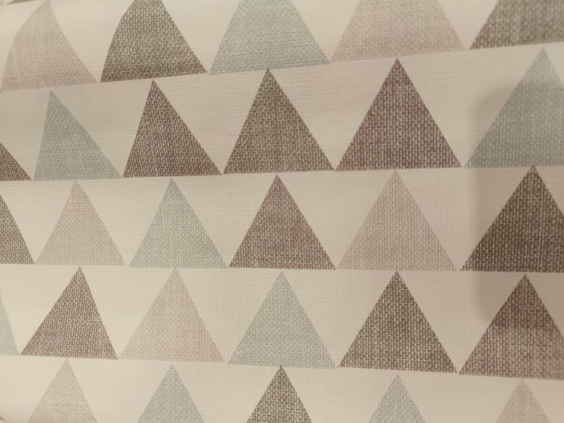 Shades of Grey Triangles PVC Vinyl Wipe Clean Tablecloth  130cm x 140cm Warehouse Clearance
