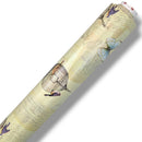 Birds and Butterfly Beige  PVC Vinyl Tablecloth Roll 20 Metres x 140cm Full Roll