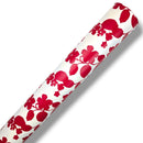 Red Floral Design PVC Vinyl Tablecloth Roll 20 Metres x 140cm Full Roll