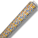 Retro Flower Orange Multi PVC Vinyl Tablecloth Roll 20 Metres x 140cm Full Roll